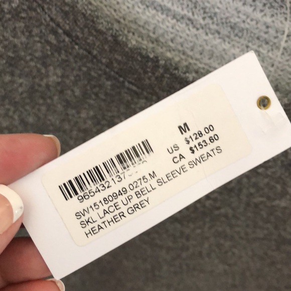 NWT SoulCycle Lace up  bell sleeve sweatshirt - Picture 8 of 10